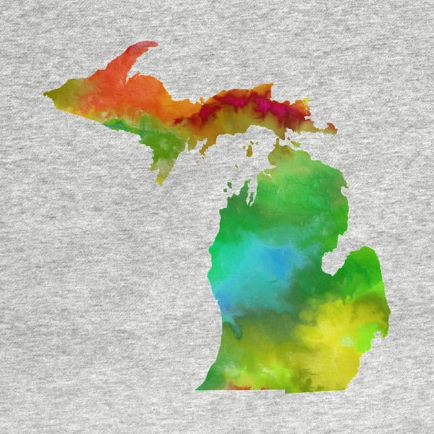 Watercolor Michigan Stickers and Magnets | Cherie's Art(c)2021 by CheriesArt